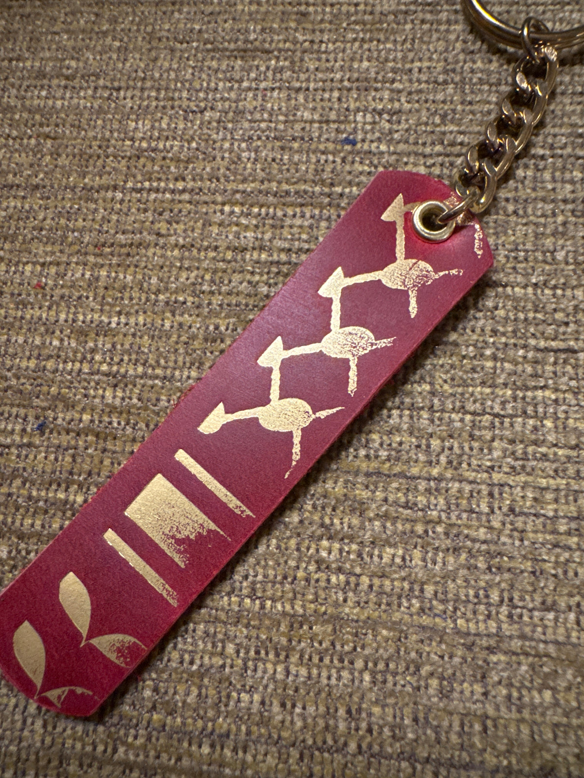 Keffiyeh Leather Simple Keychain