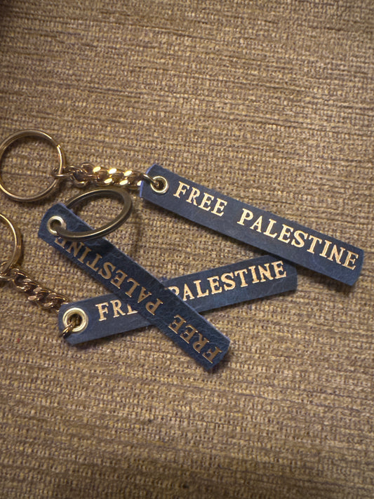 Free Palestine Leather Simple Keychain