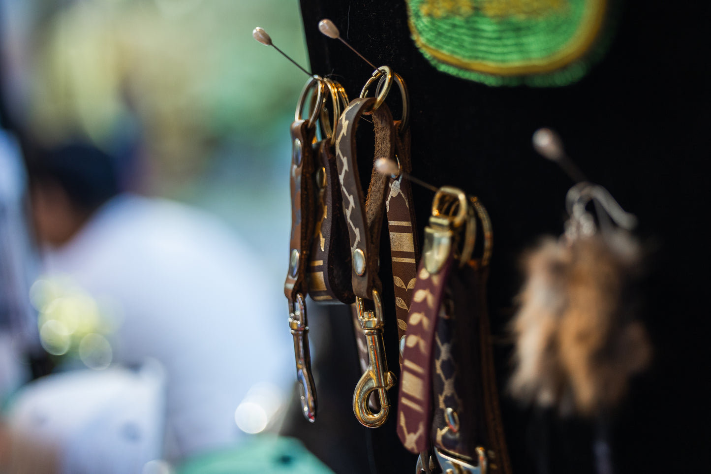 Keffiyeh Leather Keychain