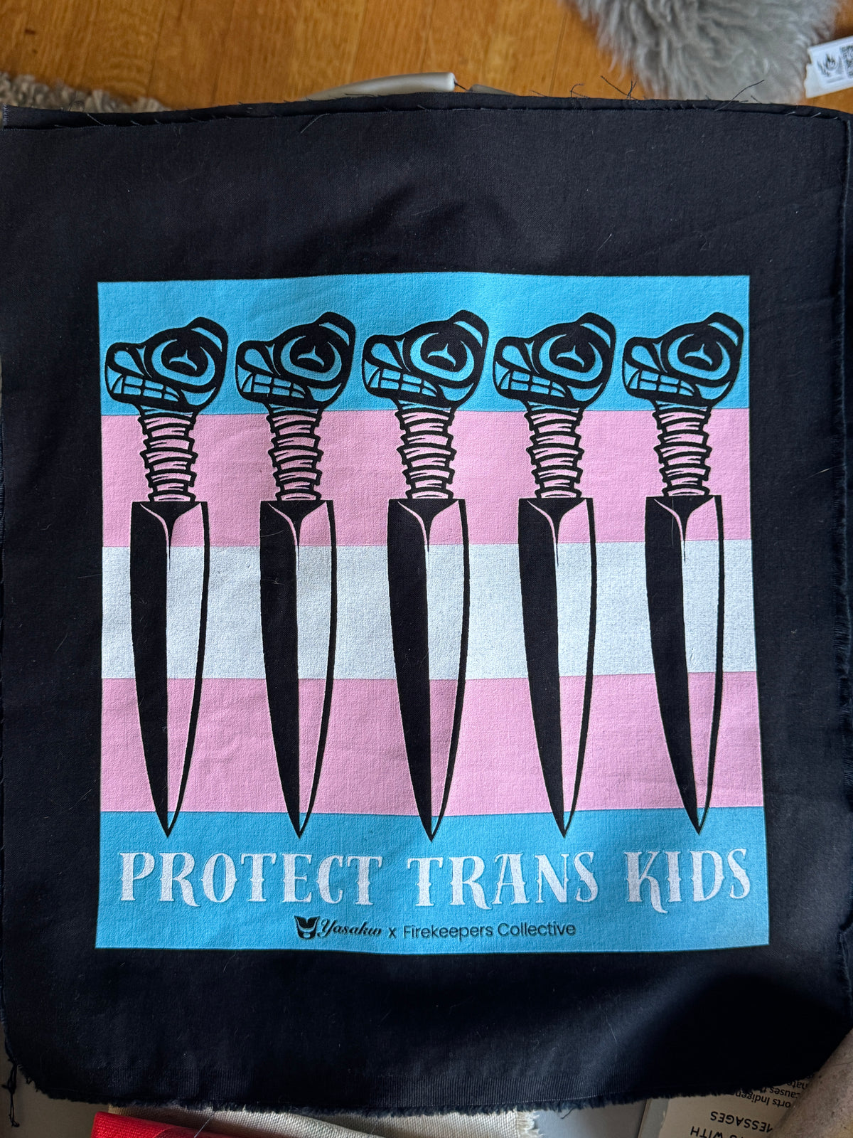 Protect Trans Kids Hand-Screen-printed Patch