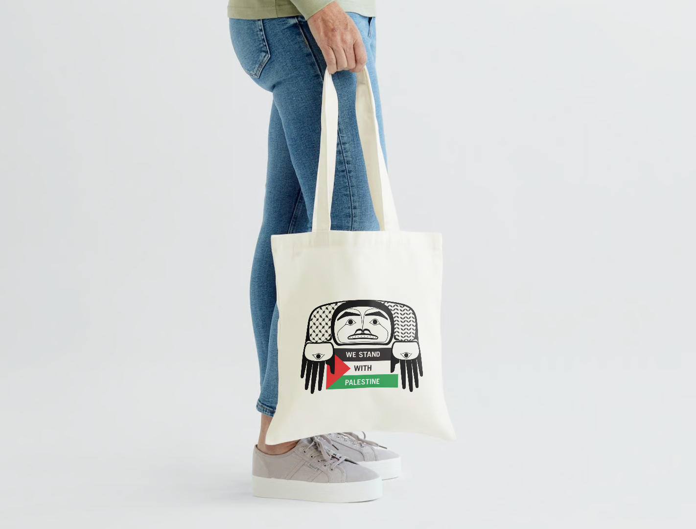 We Stand With Palestine Canvas Tote Bag