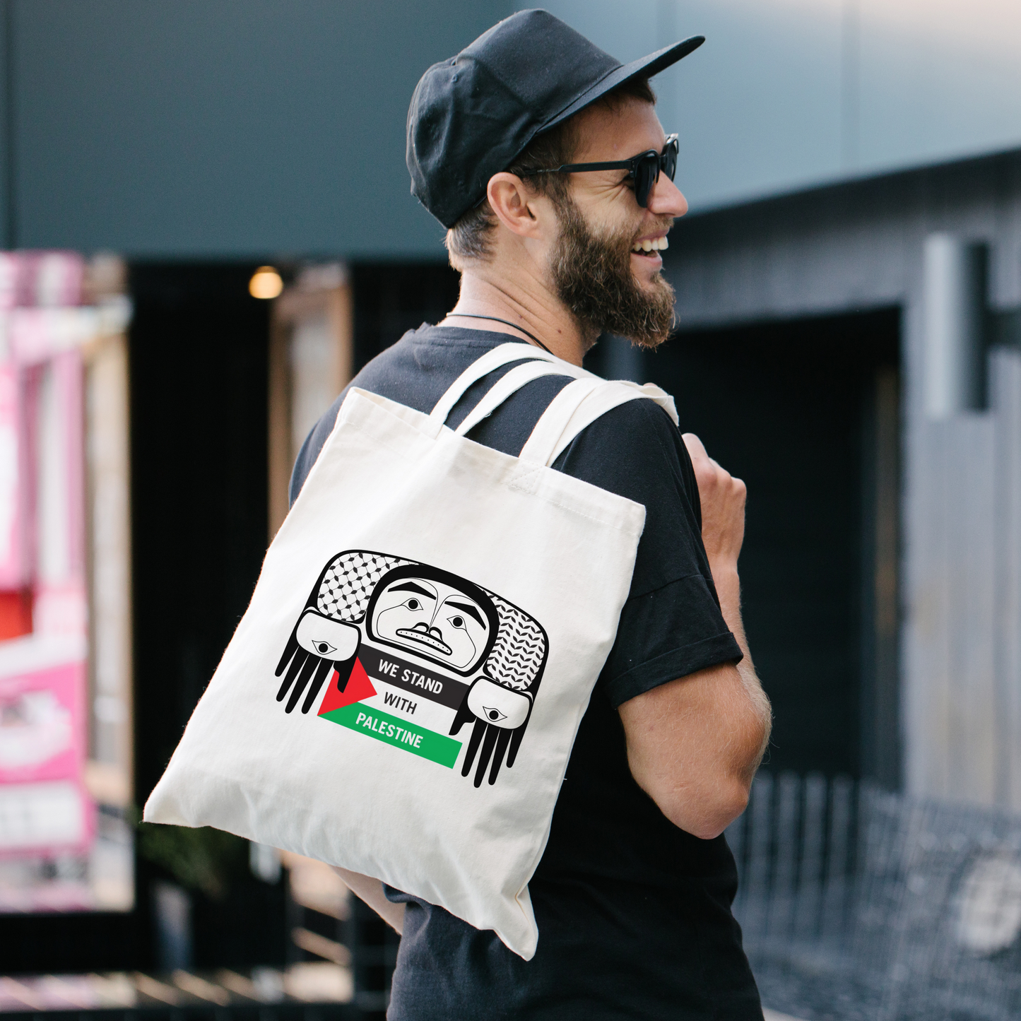We Stand With Palestine Canvas Tote Bag