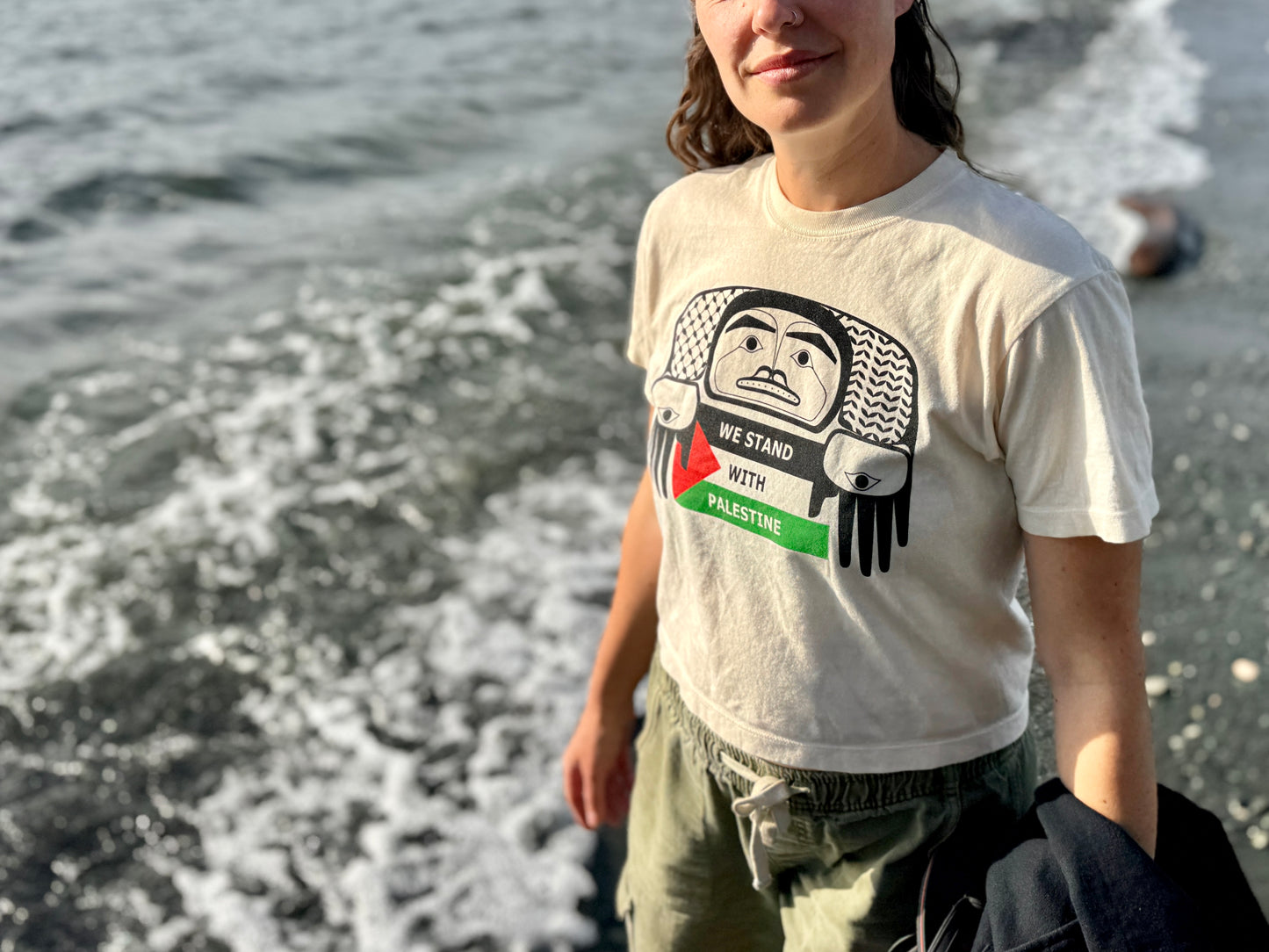 We Stand with Palestine Boxy Crop Tee