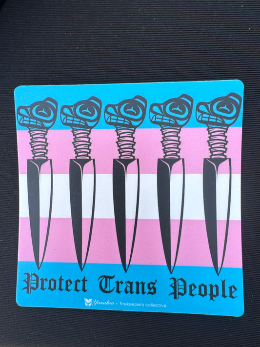 Protect Trans People vinyl sticker