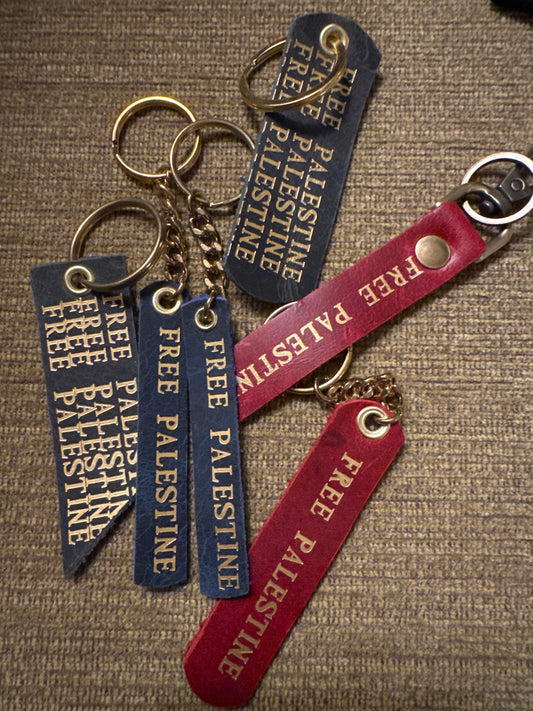 Free Palestine Leather Simple Keychain