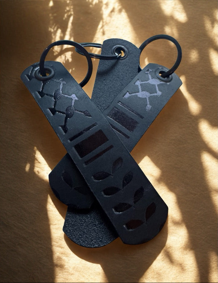 Keffiyeh Leather Simple Keychain