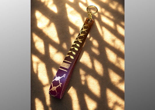 Keffiyeh Wriststrap Leather Keychain
