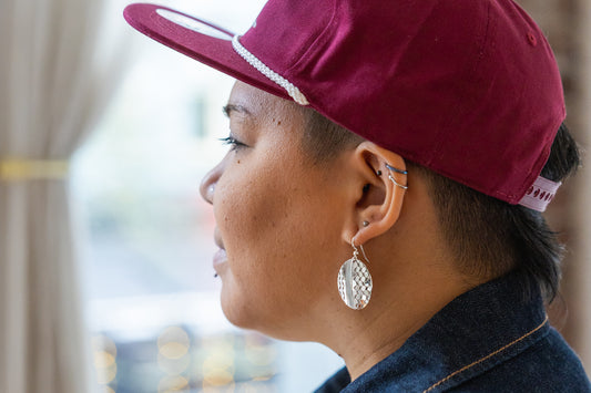 Keffiyeh Earrings - Silver