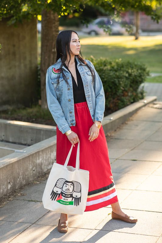We Stand With Palestine Canvas Tote Bag