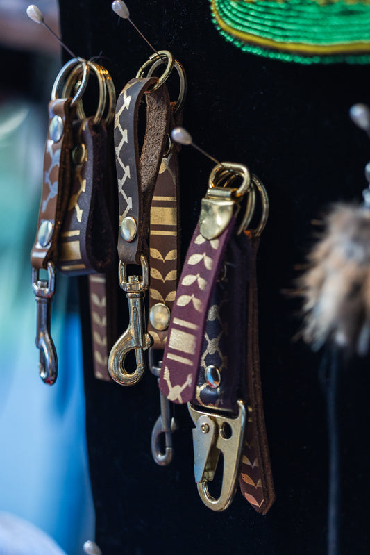 Keffiyeh Leather Keychain