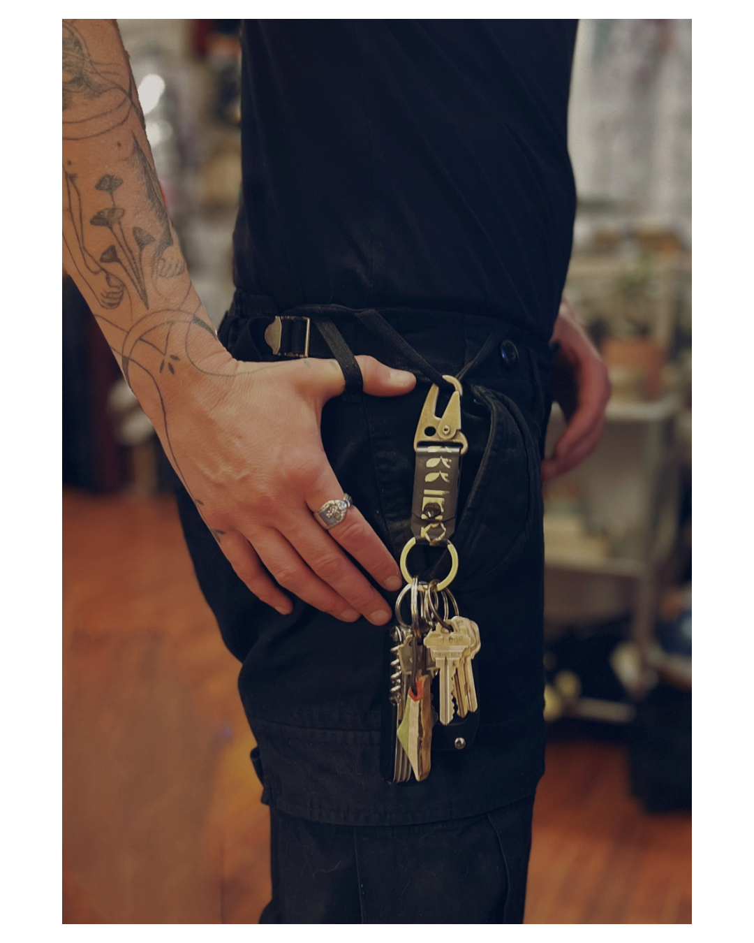 Keffiyeh Quick Clasp Stubby Keychain