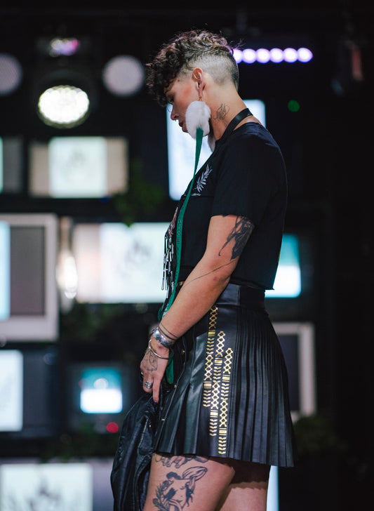 Resistance on the Runway - Big Auntie Leather Earrings