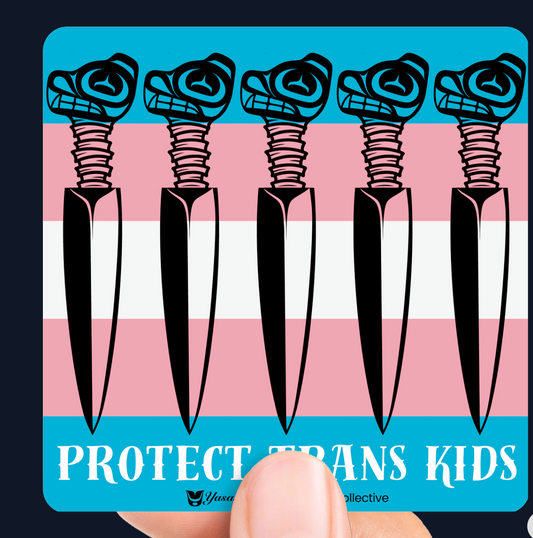 Protecting Trans Kids Vinyl Sticker